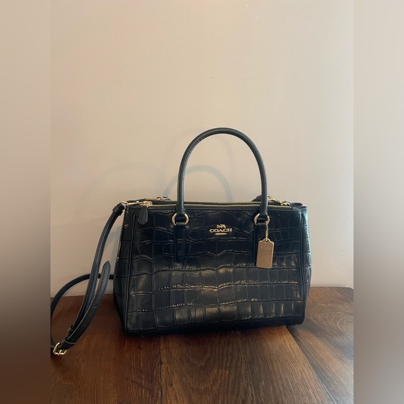 Brand New without tags Coach Black Crocodile Surrey Carryall Bag - Picture 6 of 13